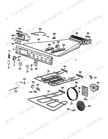 Взрыв-схема плиты (духовки) Electrolux CO1065P2 - Схема узла Electrical equipment